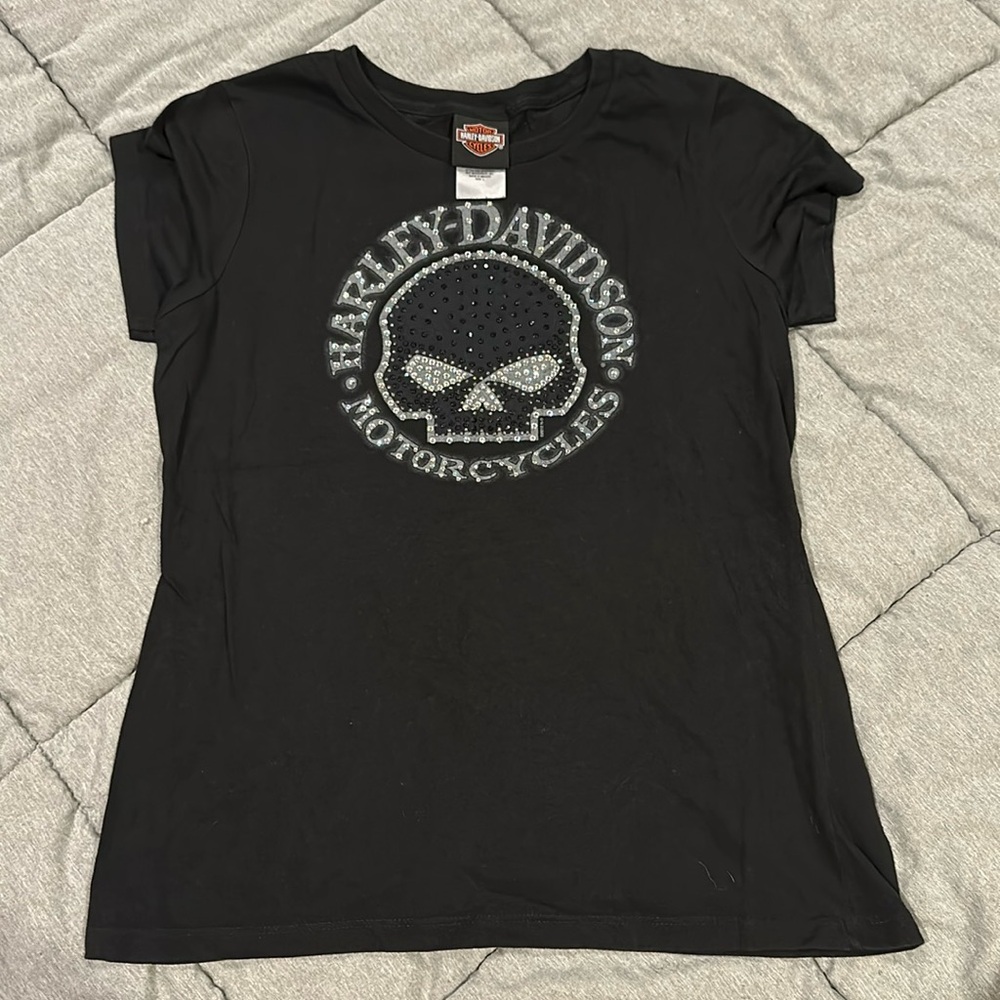Harley-Davidson. Black Bling t-shirt. Short sleeve.